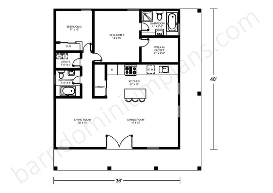 BCO-40036 Barndominium House Plan