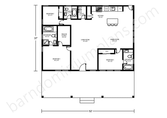 BCO-40041 Barndominium House Plan
