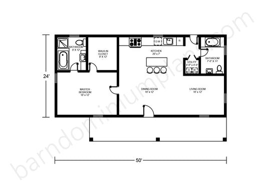 BCO-40047 Barndominium House Plan