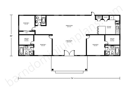BCO-40048 Barndominium House Plan