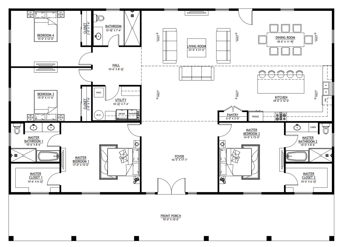 BCO-40066 Bullchase Barndominium House Plan