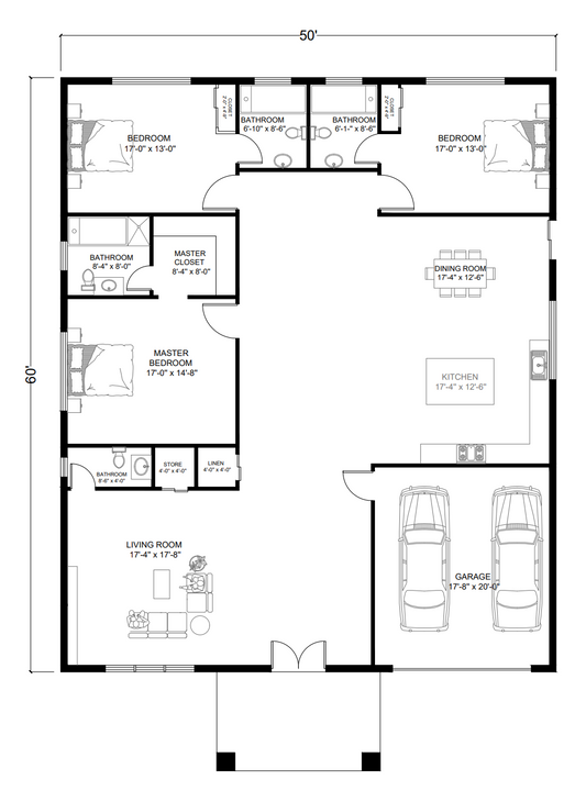 BCO-40080 Barndominium House Plan