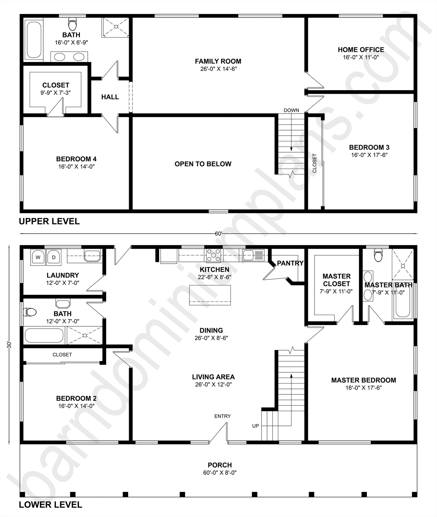 BCO-40107 Barndominium House Plan
