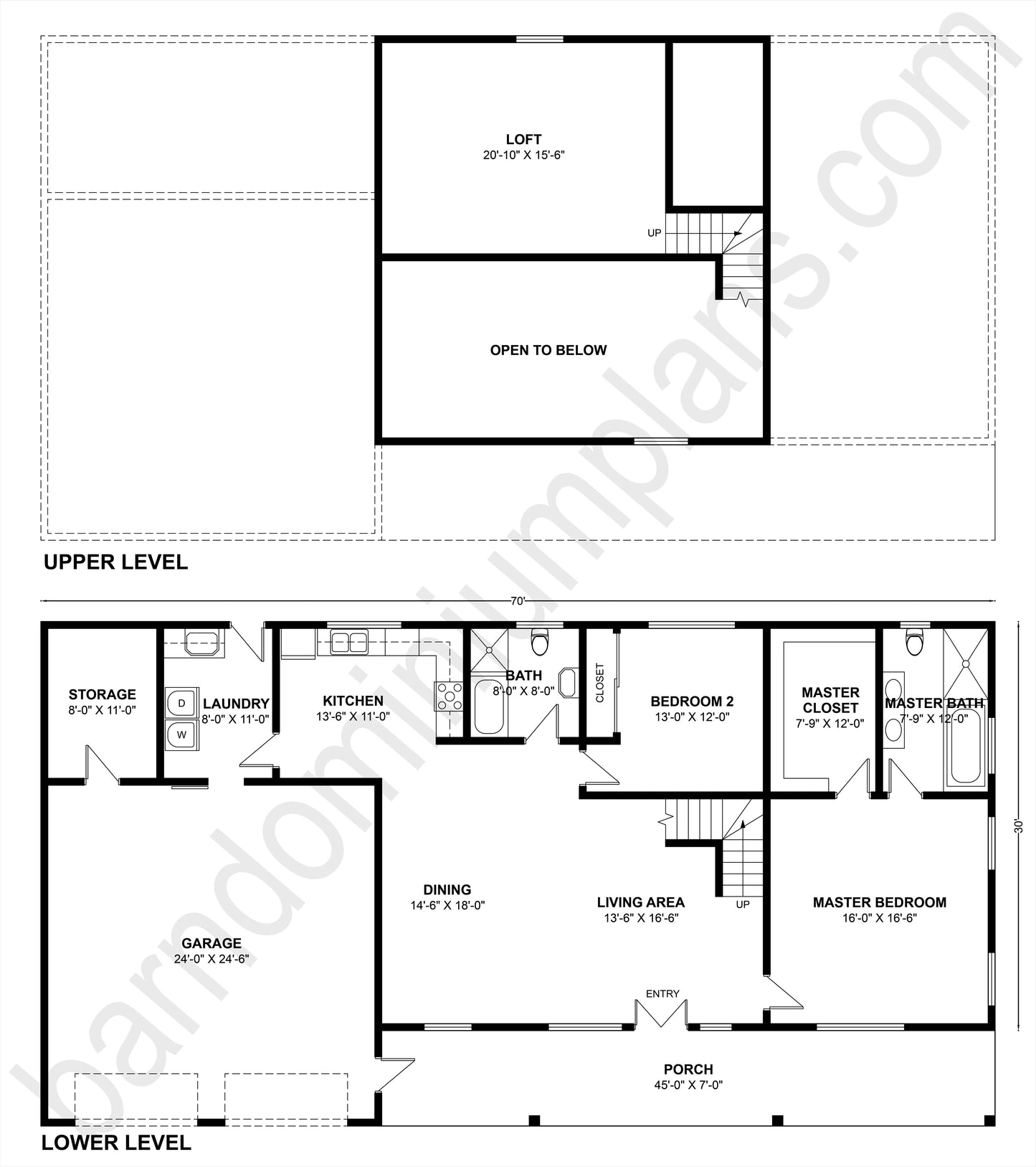 BCO-40110 Barndominium House Plan