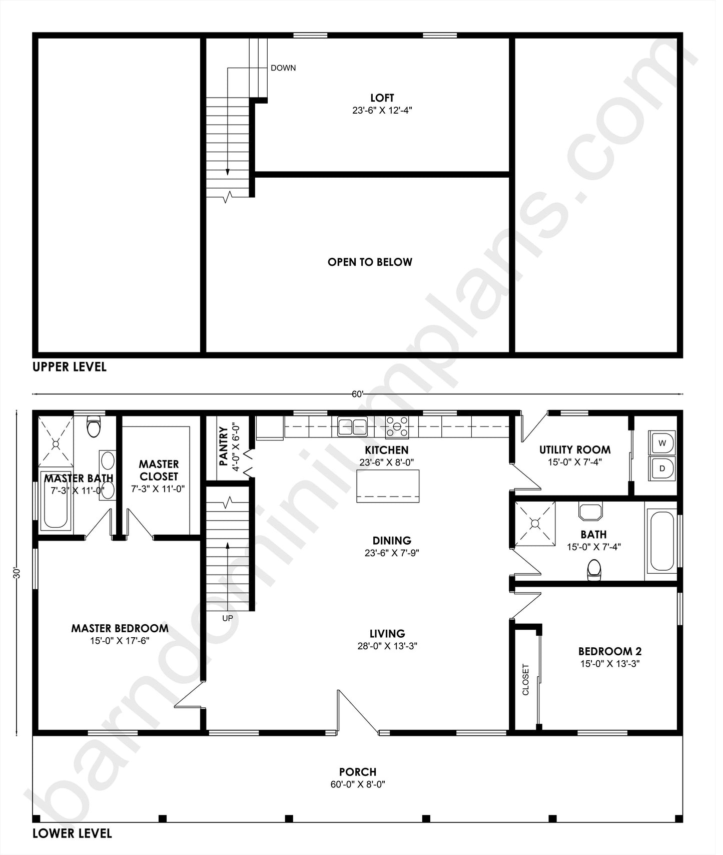 BCO-40129 Barndominium House Plan