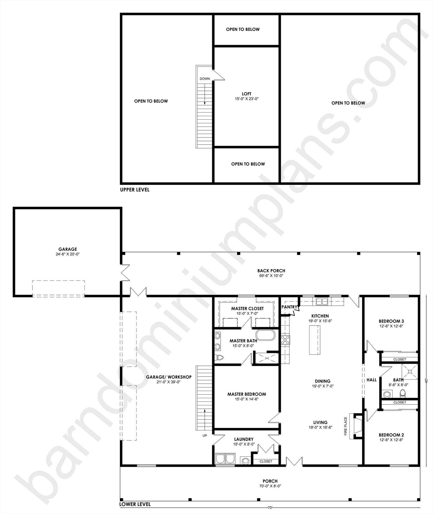 BCO-40144 Barndominium House Plan