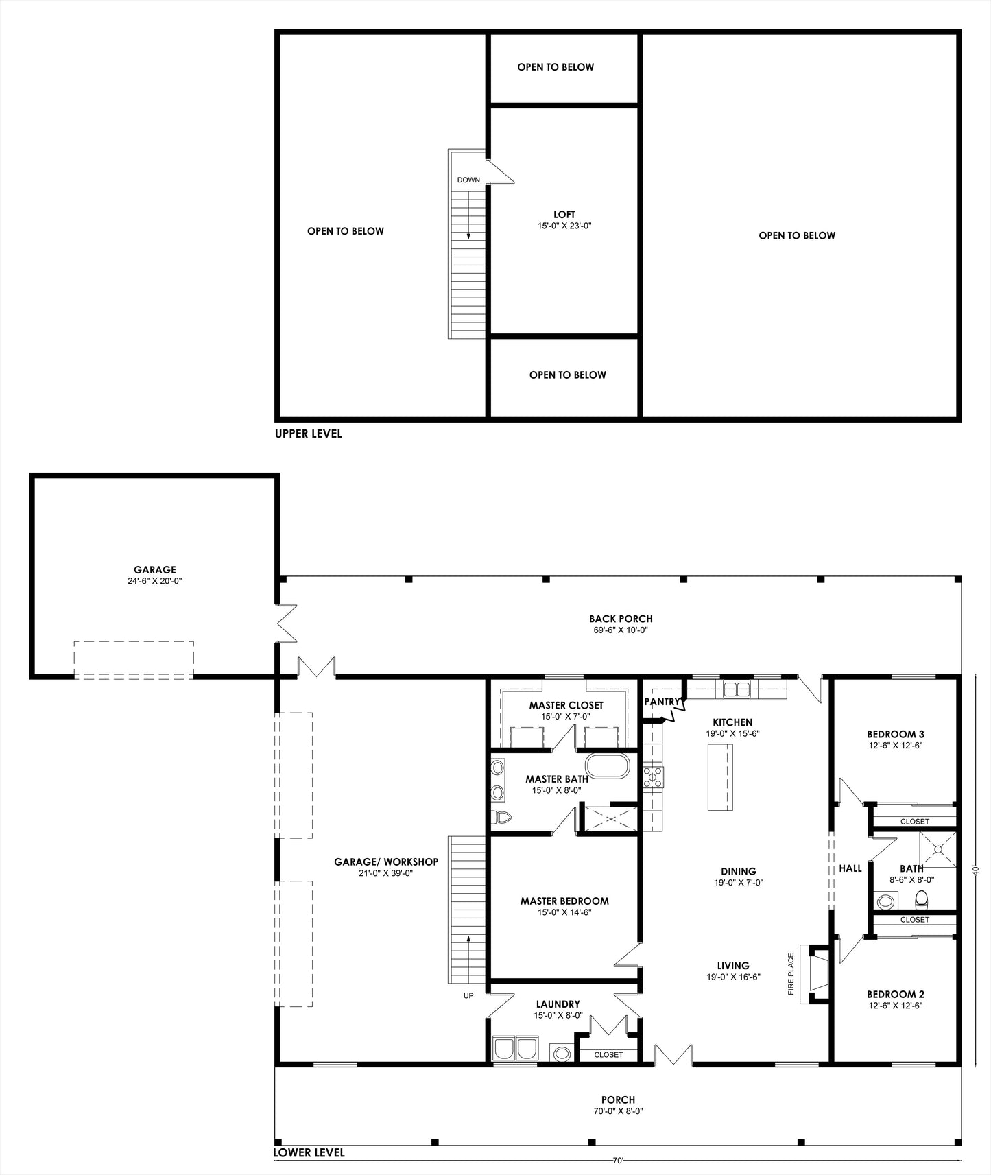 BCO-40144 Barndominium House Plan