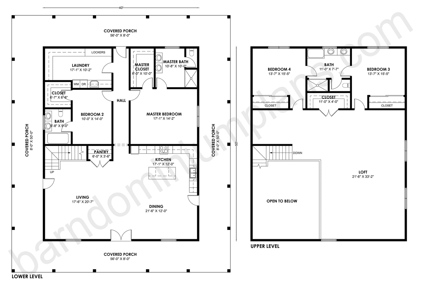 BCO-40166 Barndominium House Plan
