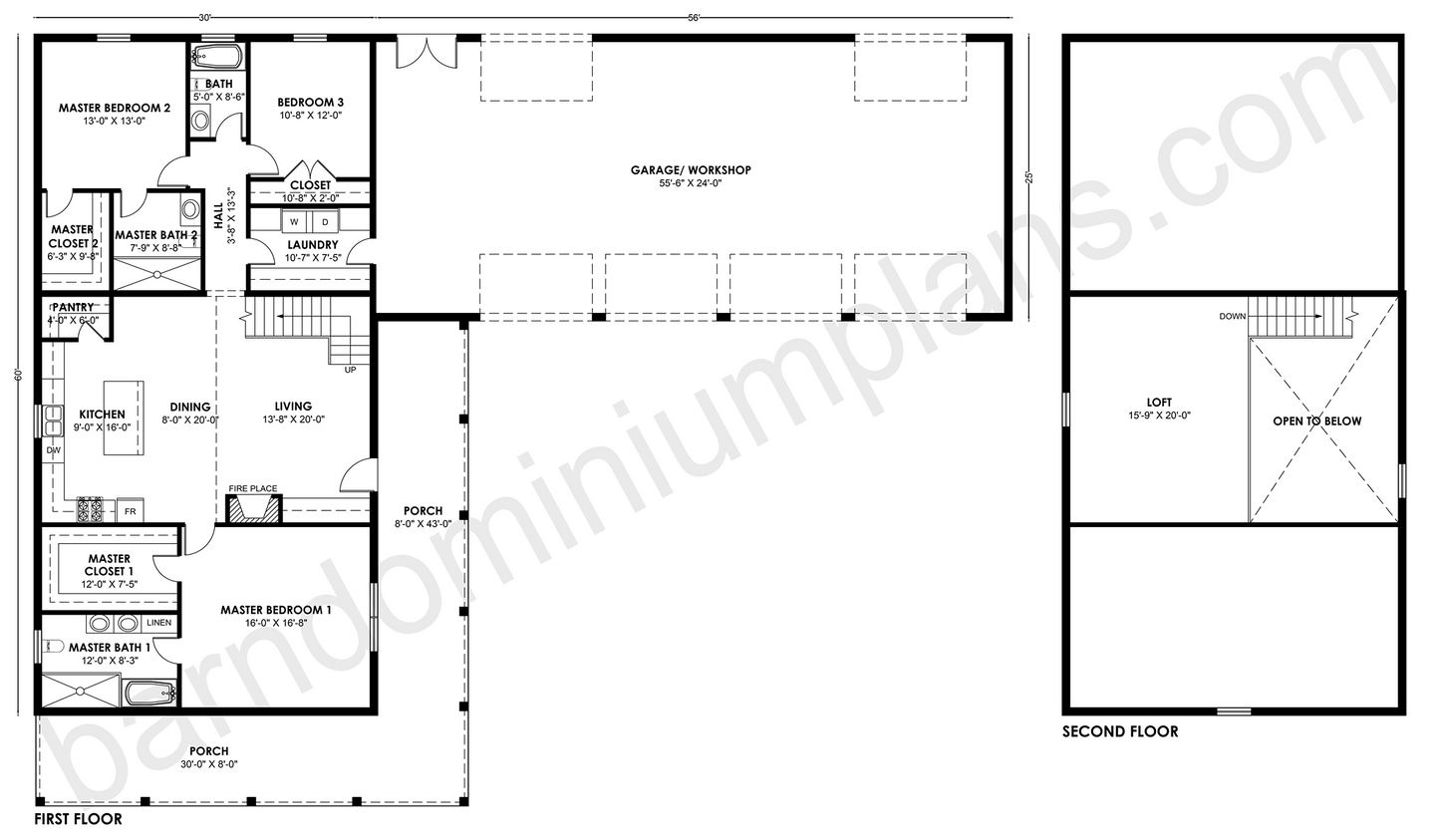 BCO-40176-M Barndominium House Plan
