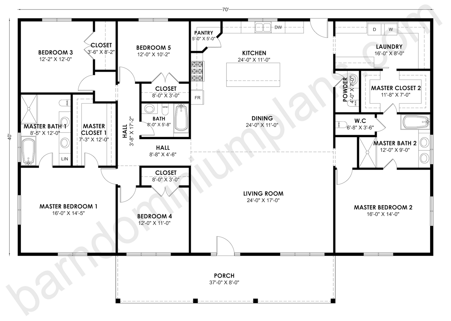 BCO-40191-M Barndominium House Plan