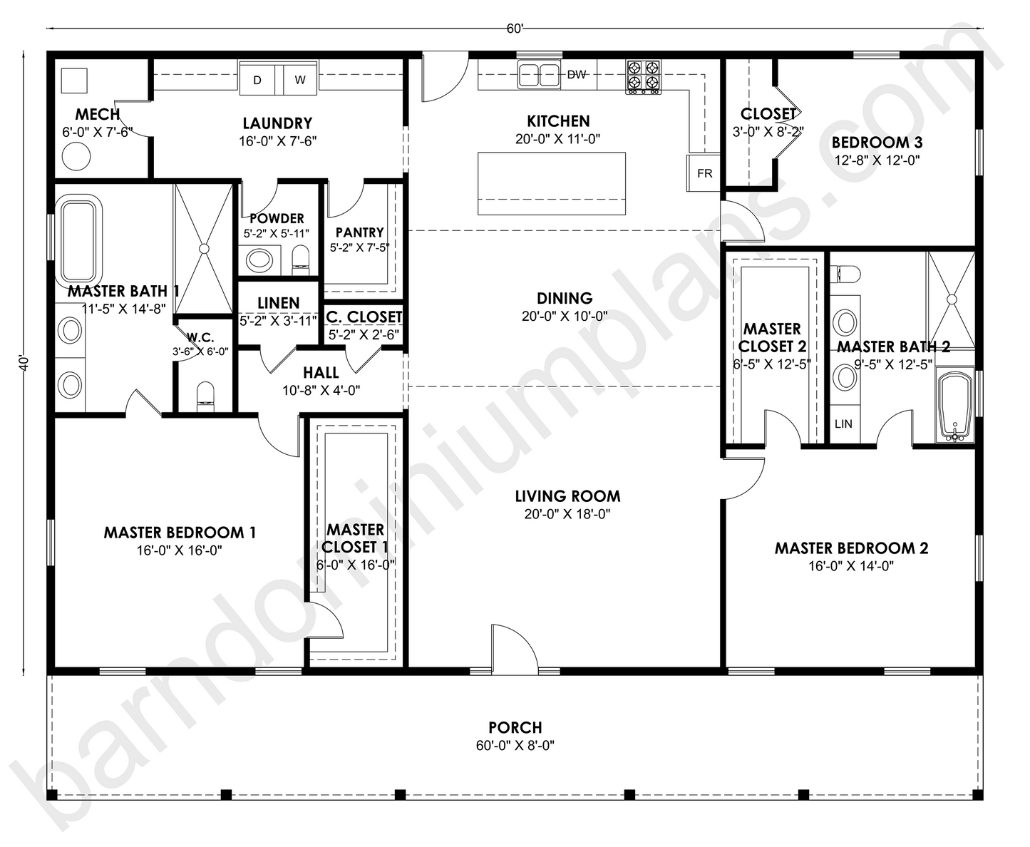 BCO-40204-M Barndominium House Plan