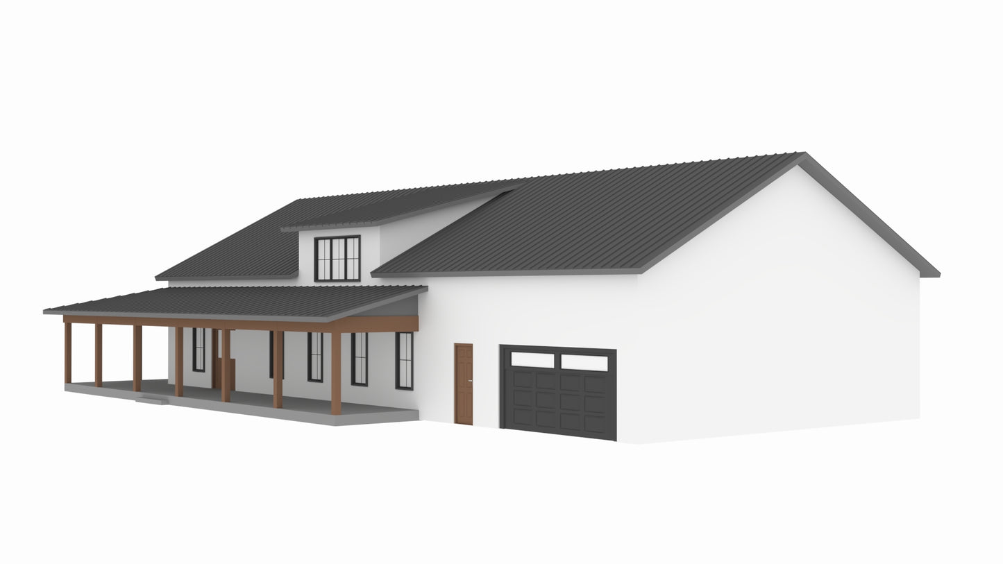 PL-2819 Hampton Barndominium House Plan