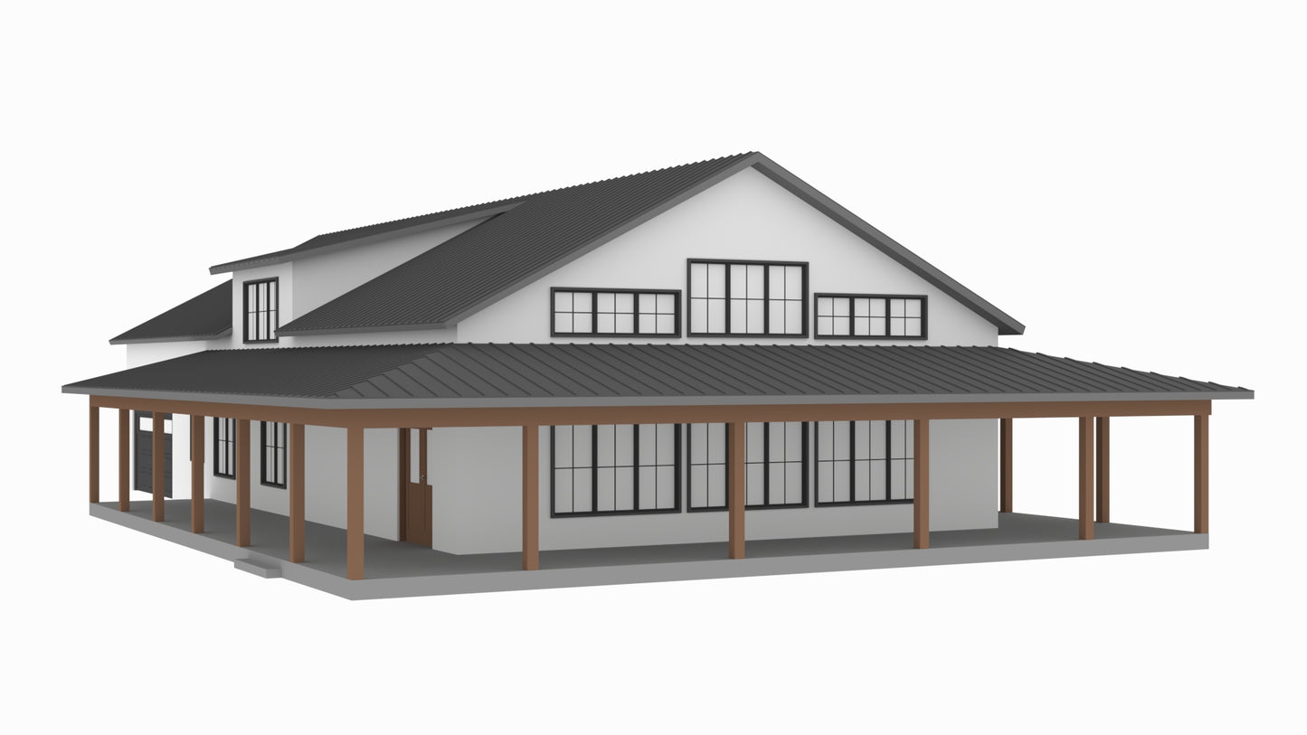 PL-2819 Hampton Barndominium House Plan
