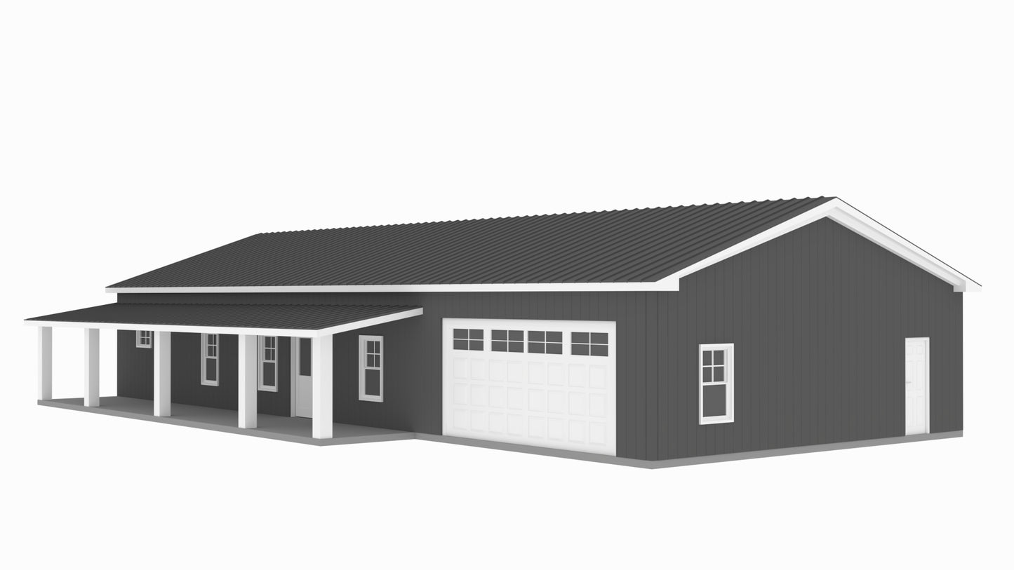 PL-64010 Westbury Barndominium House Plan