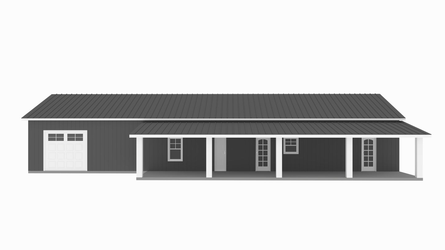 PL-64010 Westbury Barndominium House Plan