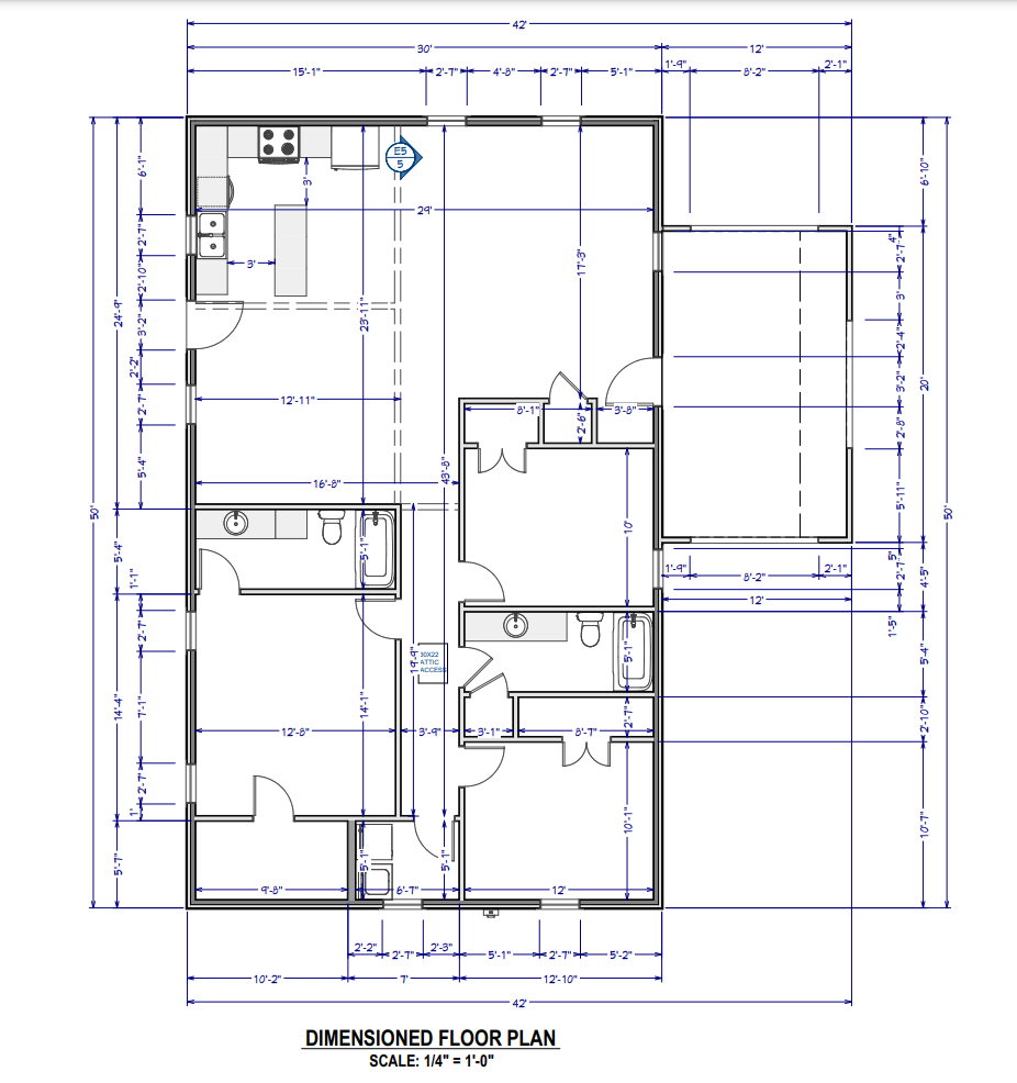 PL-62003 Duke Barndominium House Plan