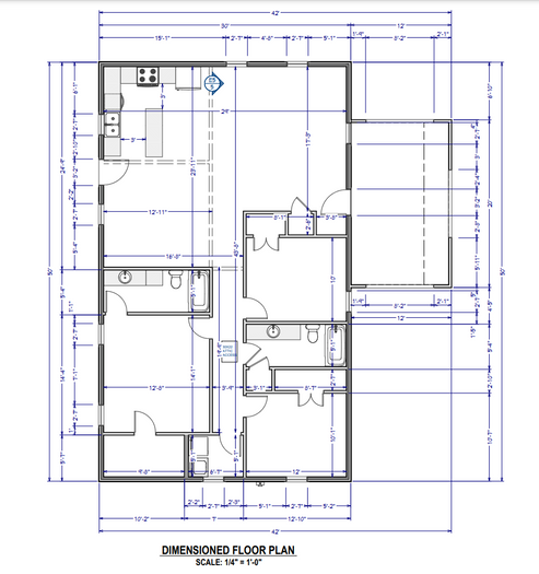 PL-62003 Duke Barndominium House Plan – Barndominium Plans