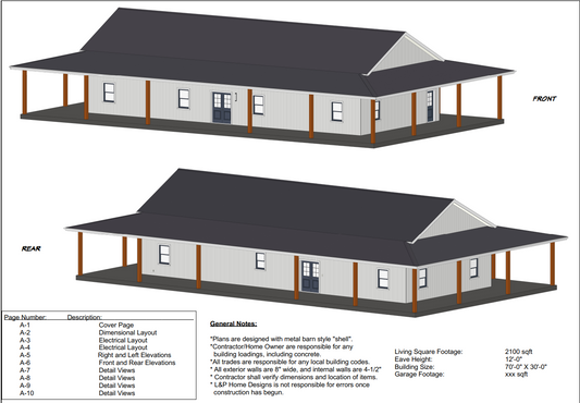 LP-2801 Heneger Barndominium House Plans